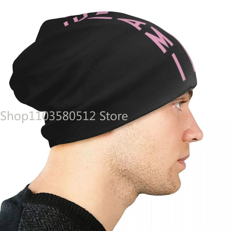 Topi rajut Fashion sepakbola Pink Messis Bonnet topi rajut musim gugur musim dingin hangat olahraga sepak bola Beanies pria Skullies
