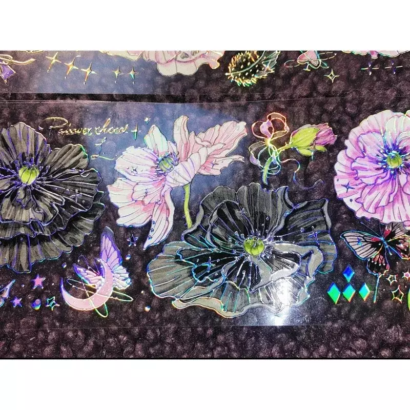 Anemone花の光沢のあるペットテープ、花のジャーナル、洗面台の装飾コラージュ
