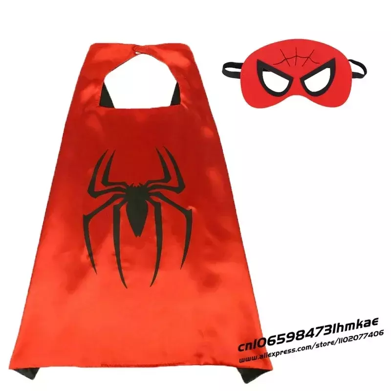 Topeng jubah Masquerade Marvel Disney jubah Anime Spider Man Batman jubah tokoh aksi mainan Marvel Cosplay hadiah pesta Natal anak-anak
