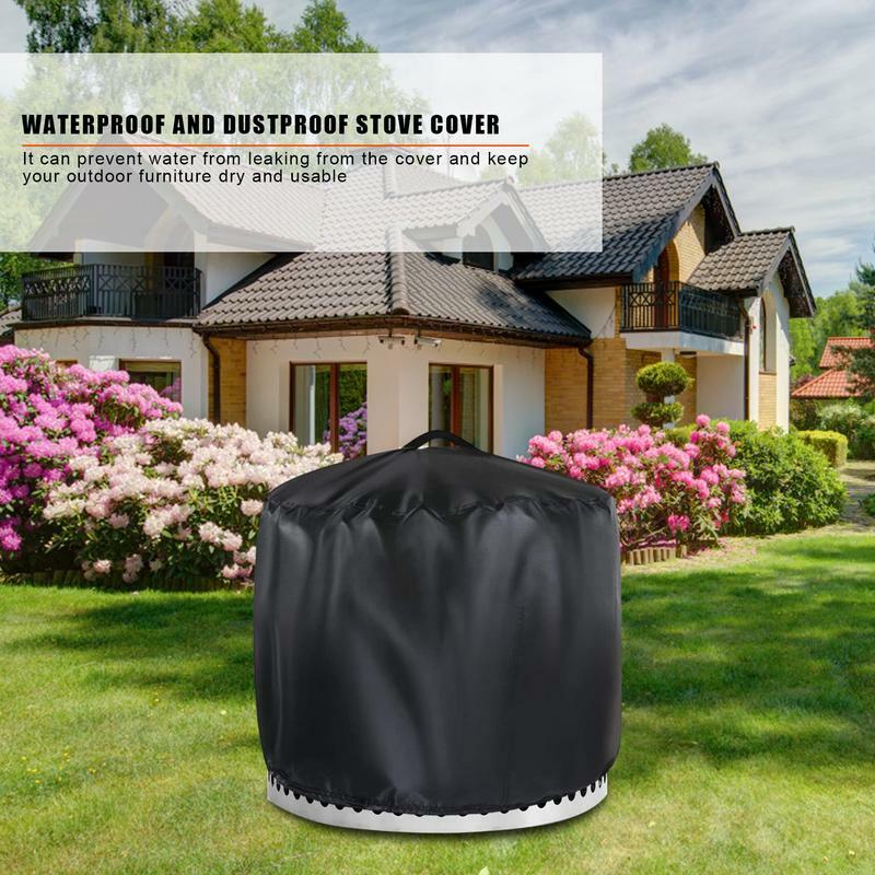 Outdoor Round Fire Pit Cover 420D Heavy Duty Waterproof Round Fireplace Cover Made Of Fabric Heavy Duty Fabric Round Gass Fire