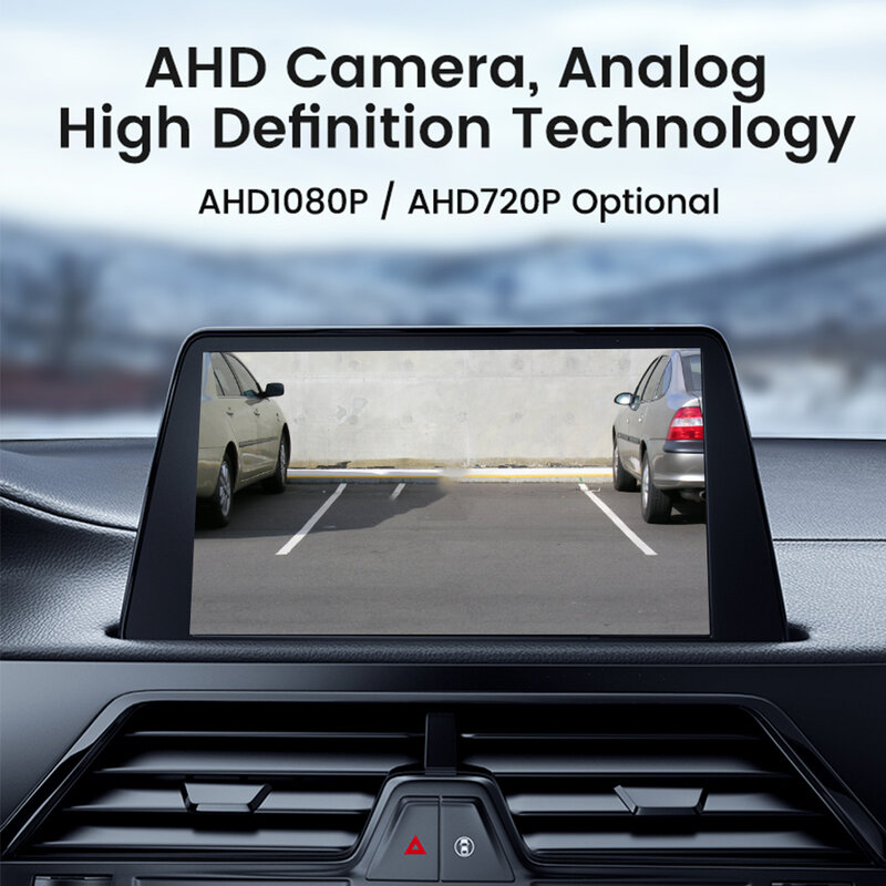 AHD e CVBS Invertendo Câmera Do Carro, Câmera Frontal Do Veículo De Visão Noturna, Lente De Ouro Fisheye, Full HD, 170 Graus