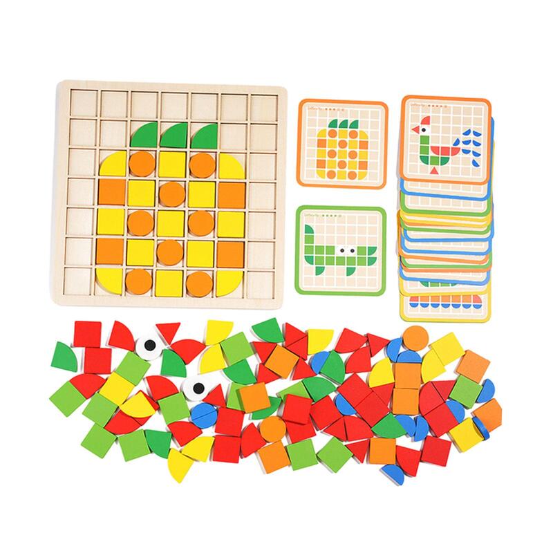 Rompecabezas de Tangram de madera para niños en edad preescolar, rompecabezas de forma geométrica, clasificación de colores, regalos para niños