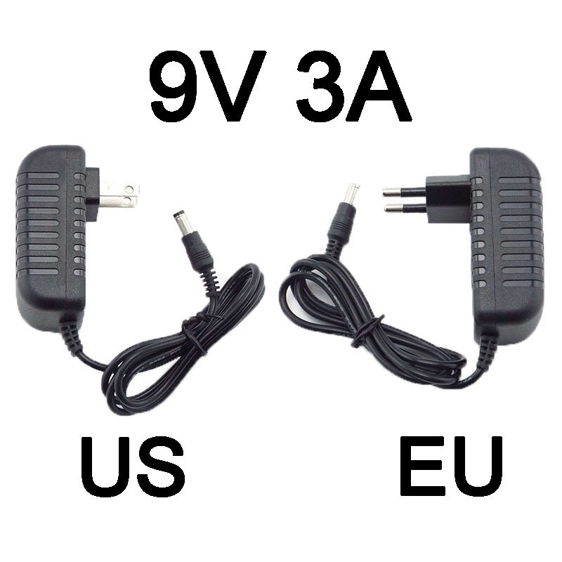 9V 3A 3000ma AC 110V 220V to DC 9V 3A Adapter Power Supply Converter charger switchLed Transformer Charging  9volt Universal D6