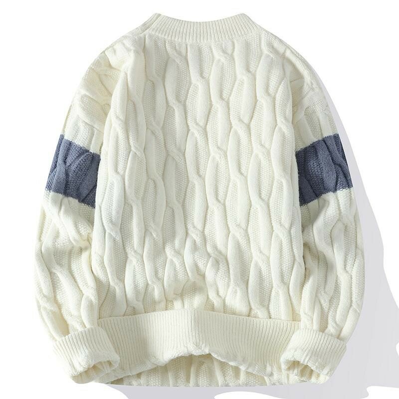 Jersey con patrón a juego de colores para hombre, suéter estampado de moda clásica, suéter cálido suelto informal, alta calidad
