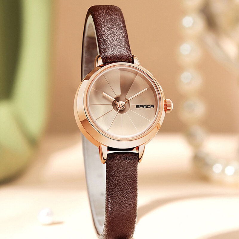 Pulseira de aço inoxidável relógios para mulheres, ouro rosa, mostrador criativo, senhoras relógios de pulso, alta qualidade, 2023