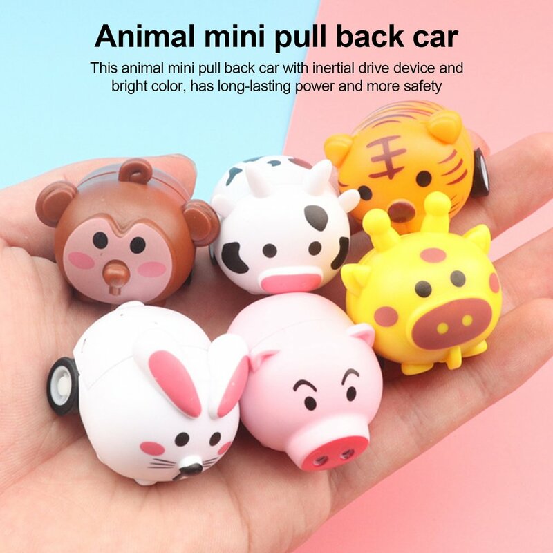 Cute Animal Mini Pull Back Car Puzzle Toy Inertial Mini Car Children Toys Parent-Child Interactive Toys Birthday Party Favor