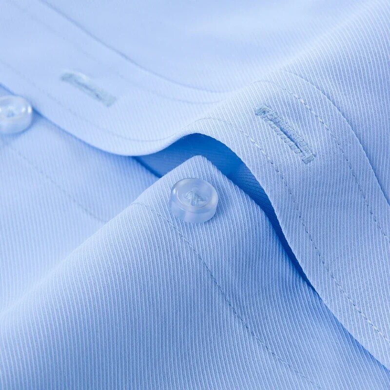 Camisas masculinas clássicas de manga comprida, camisas de vestido básicas sólidas, bolso único, negócio formal, escritório, social, 2022