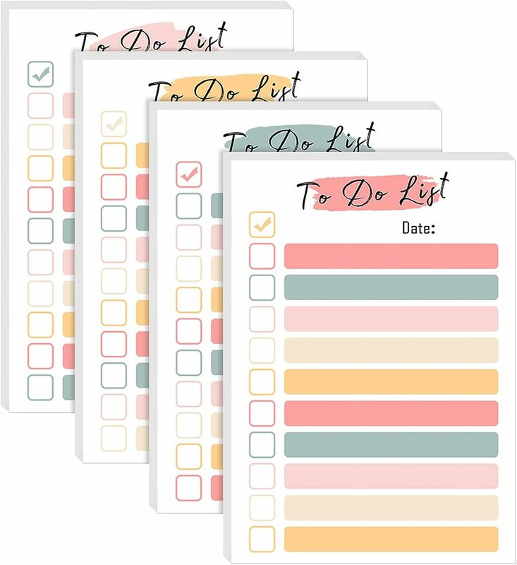 Portátil Sticky Notes Memo Pad, para fazer a lista Notepad, planejador diário, verificação de supermercado, cor, 50 folhas