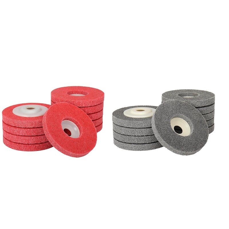Abrasivos planos de fibra de nailon, rueda de pulido para amoladora angular, 4X5/8 pulgadas, 10 piezas