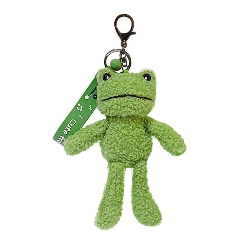 Frog Cartoon Plush Keychain for Classroom, Key Ring Toy Gift, Prêmios de sala de aula para crianças, Schoolbag, Novo, 2023