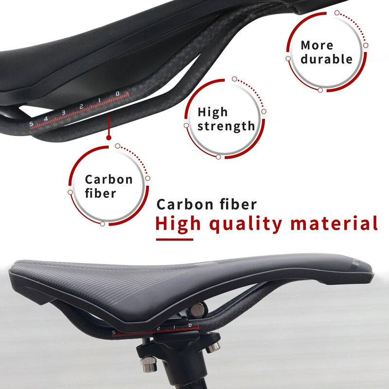 KOCEVLO-sillín de carbono para bicicleta de carreras, asiento cómodo y transpirable, ultraligero, tamaño 143, 120g