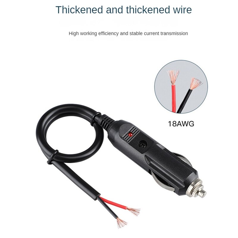 Kabel adaptor mobil, 1 buah 15A tinggi Plus ringan kepala 30Cm steker pemantik api kabel adaptor mobil