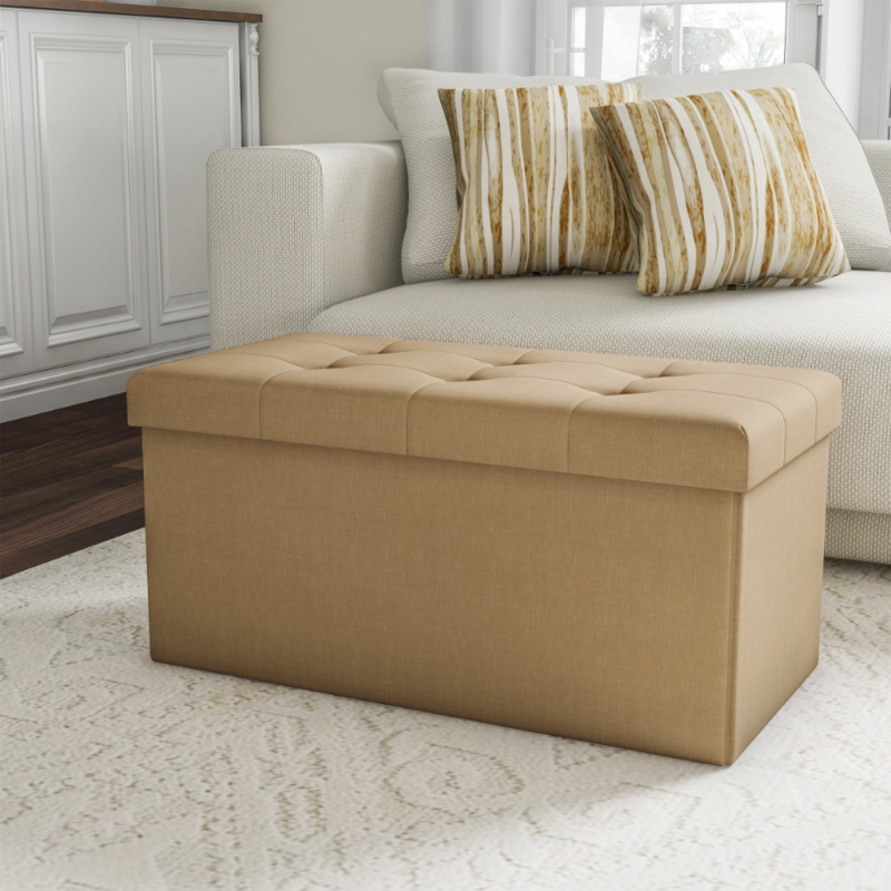 Прямоугольная Складная скамейка для хранения, оттоманка, бежевая скамейка, мебель, компактная мебель, диван, оттоманка, сиденье, ящик для хр...