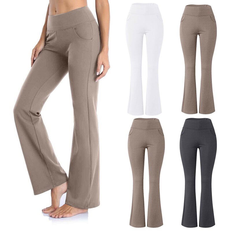 Yoga Pants With Pockets High Waisted Workout Pants For Women Work Fitness Push Up Sports Women Yoga Pants Streetwear 2024
