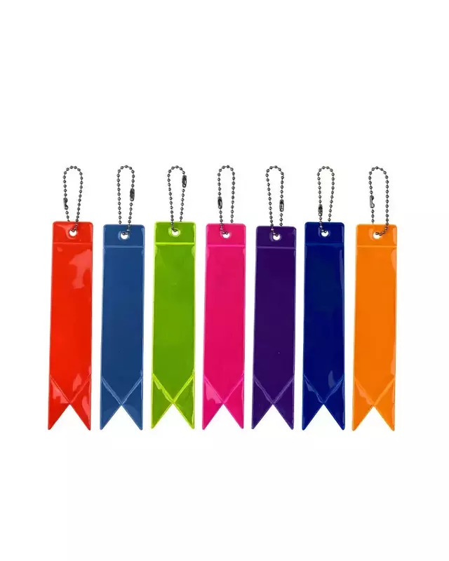 고광택 야간 반사판 장식, 다채로운 스트립 마커, 도로 안전 액세서리, 13 색 반사 키체인 가방 펜던트