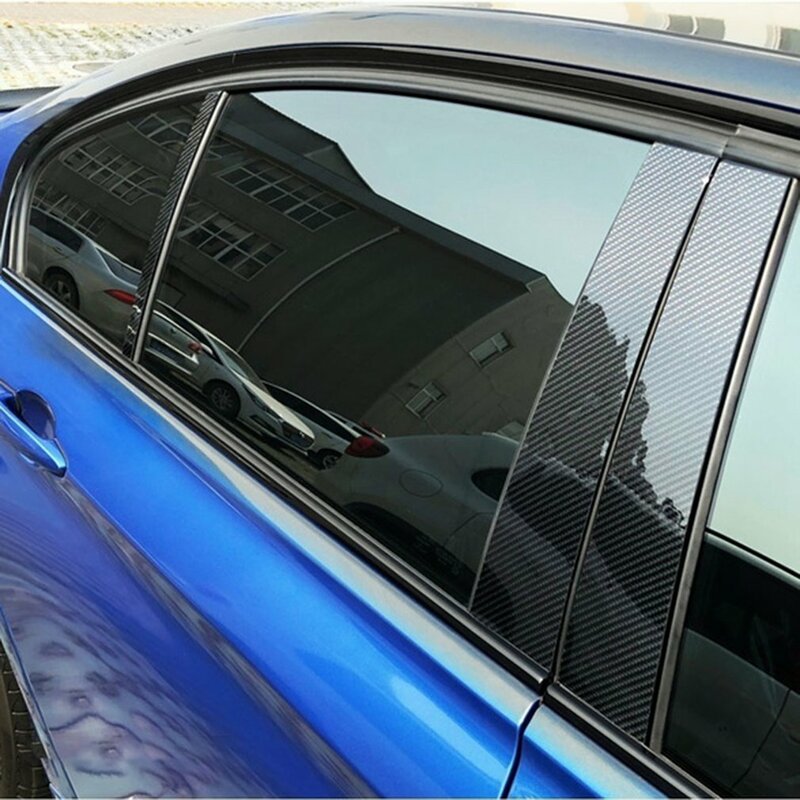 3D Koolstofvezel Auto Sticker Diy Plakken Protector Strip Auto Instaplijsten Zijspiegel Anti Kras Tape Waterdichte Bescherming Film
