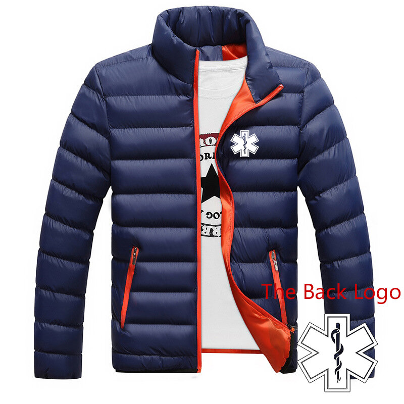 Pogotowie ratunkowe pogotowie medyczne 2023 medyczne nowy zimowy czterokolorowy płaszcz kurtka podszyta bawełną dla mężczyzn do utrzymania