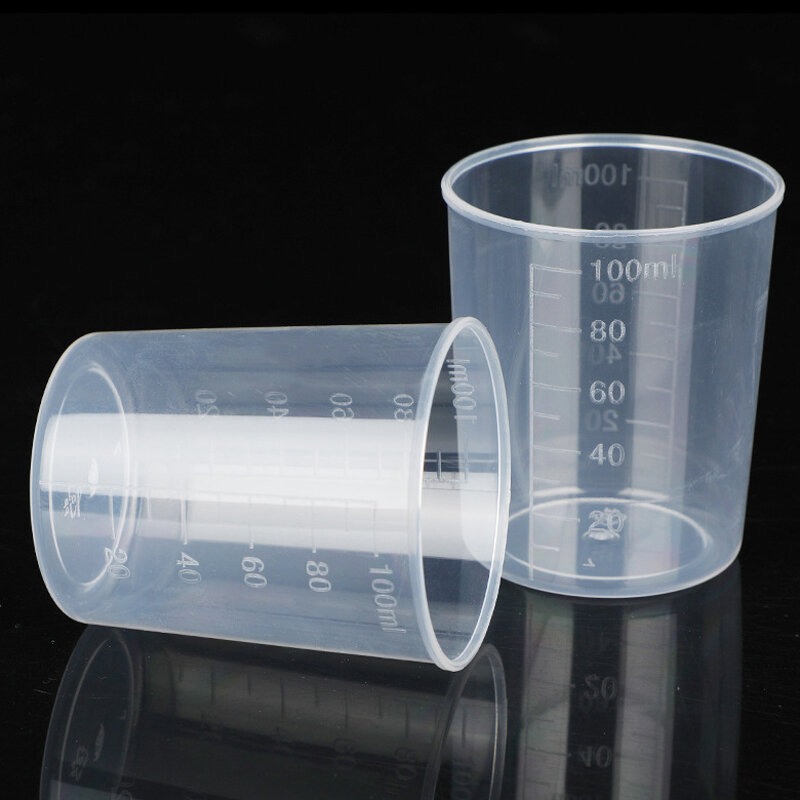 Taza medidora de 30/50/100ml con escamas, contenedor de líquido, herramienta de fabricación de silicona de resina epoxi, taza dispensadora de plástico engrosado