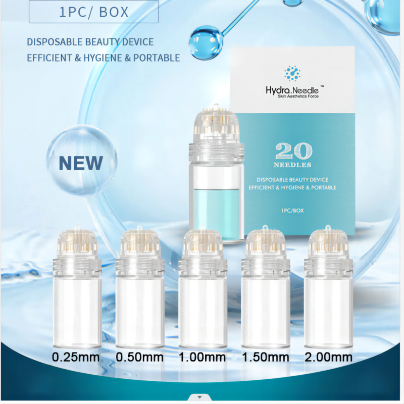 20 micro titânio garrafa para cuidados com a pele, 2pcs, anti-envelhecimento, clareamento, rolo, essência líquida, pode ser usado