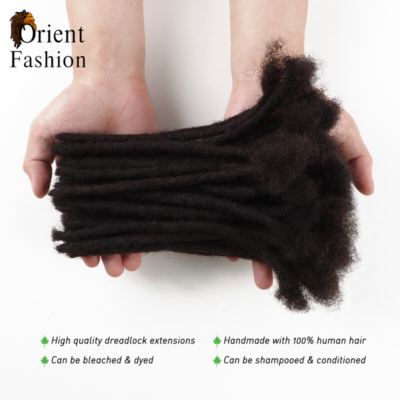 Orient Fashion 100% doczepy z ludzkich włosów 0.4 szerokość XSmall Locs tanie obcisłe dredy dla mężczyzn/kobiet 10/20 pasm można farbować