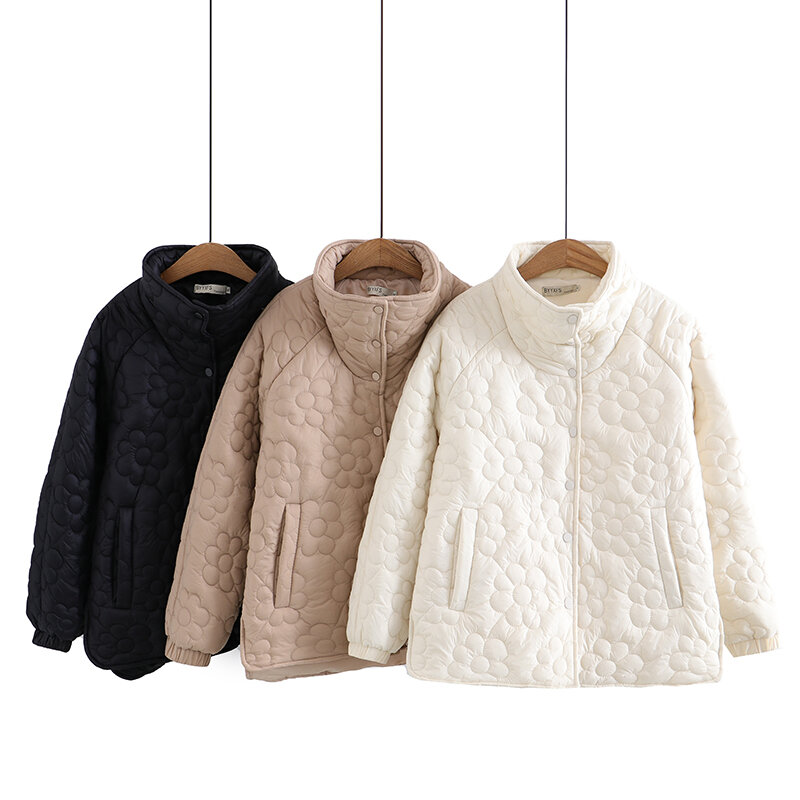 Abrigo holgado de algodón para mujer, chaqueta informal de un solo pecho, de talla grande 4XL, 2023, 2465
