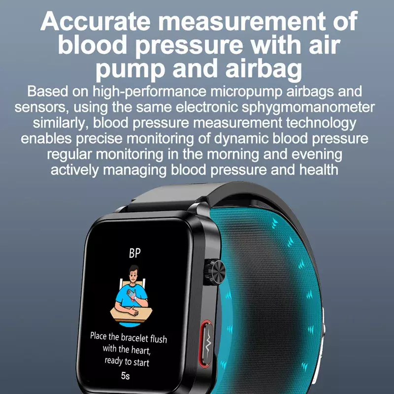 S11 Smart Watch pompa powietrza + poduszka powietrzna badanie ciśnienia krwi lipidów kwasu moczowego ECG Monitoring zdrowia mężczyzn kobiet Smartwatch