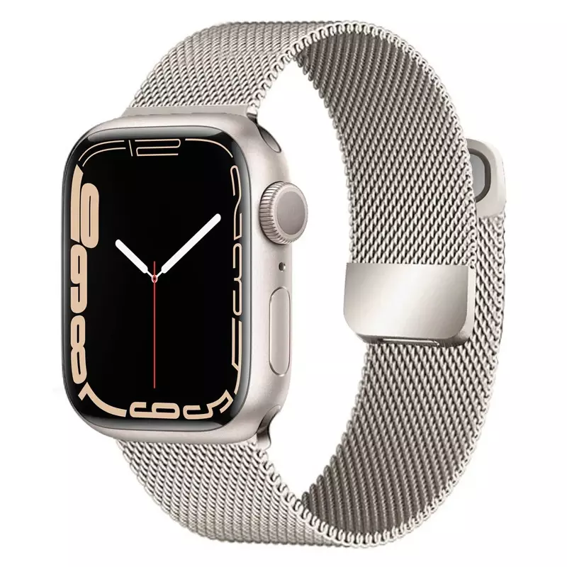 สายสำหรับสายคาด Apple Watch 44มม. 45มม. 41มม. 49มม. 42มม. 40มม. 45มม. สร้อยข้อมือแบบ Milanese Watch Series 9 7 8 4 5 6 SE Ultra2