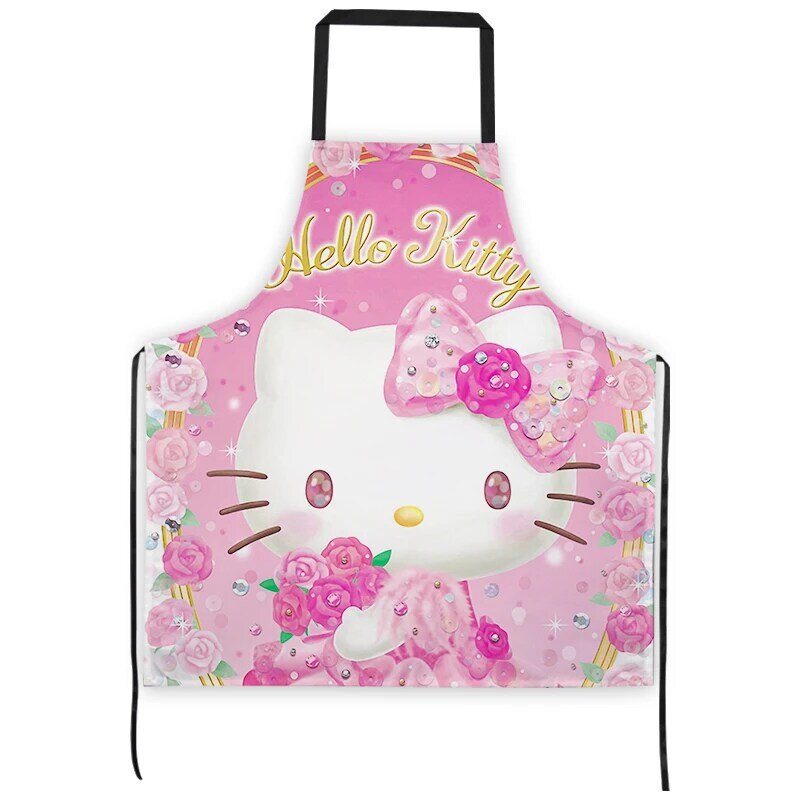 Sanrio Hello Kitty Avental para homens e mulheres, à prova de óleo, impermeável, cintura adulta Moda, avental de cozinha, café, cozinha, casa