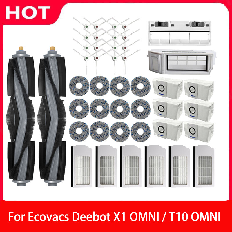Für ecovacs deebot x1 omni t10 turbo staubsauger roboter filter seiten bürste reinigungs tuch ersatzteile staub box zubehör
