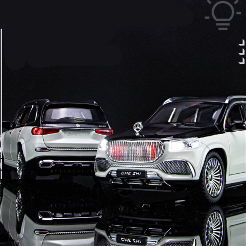 Модель автомобиля Maybach GLS GLS600 из сплава, роскошная модель автомобиля, имитация литых металлических игрушечных автомобилей, модель автомобиля со звуком и светом, детская игрушка в подарок, 1:24