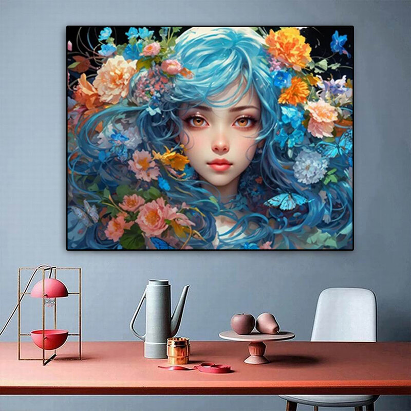 Flower Fairy Diamond Painting New Arrival Girl Full Mosaic Art Diy Square Round Drill Rhinestone Embroidery Picture Wall Decor