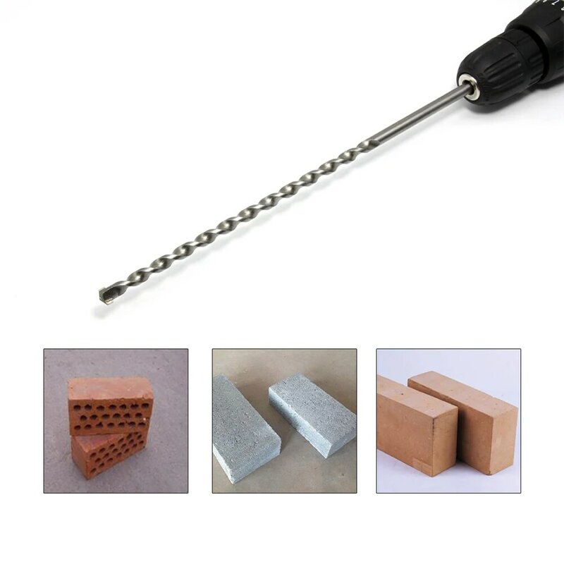 300mm Long Masonry Concrete Impact Drill Bit Triangle Shank 6/8 /10/12mm Twist Drilling Bits For Penetrating The Wall Power Tool