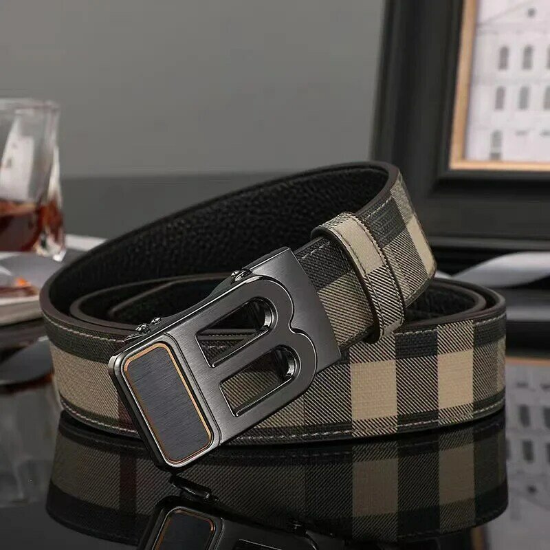 Cinturón de diseñador de alta calidad para hombre, cinturones masculinos famosos de marca de lujo, hebilla B, cinturones de cuero genuino para hombres, ancho de 2024 cm, Vintage, 3,4