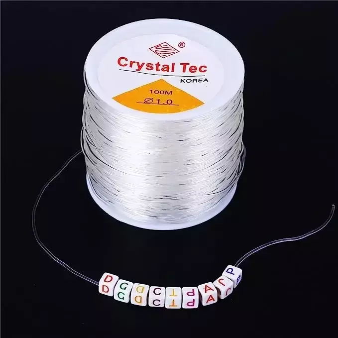 Hilo elástico de cristal transparente para fabricación de joyas, hilo elástico para abalorios DIY, 0,4-1,0mm