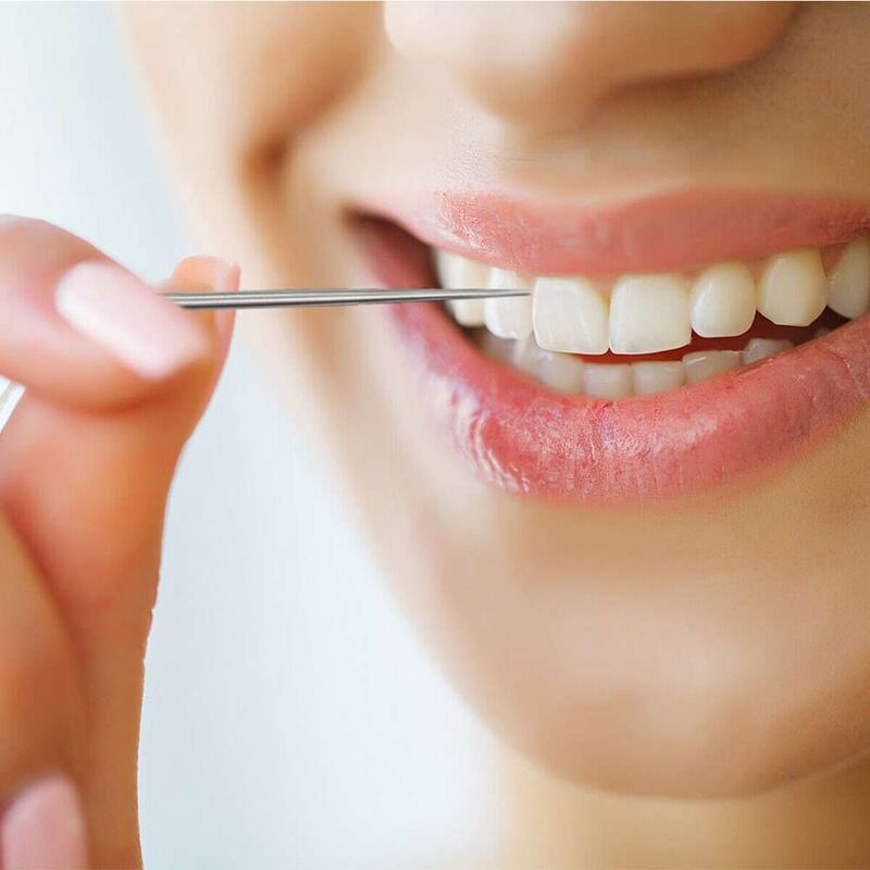 Tusuk Gigi Baja Tahan Karat 304 Portabel Pemetik Gigi Kait Interdental dengan Kotak Penyimpanan Alat Kesehatan Kebersihan Mulut Pembersih Gigi