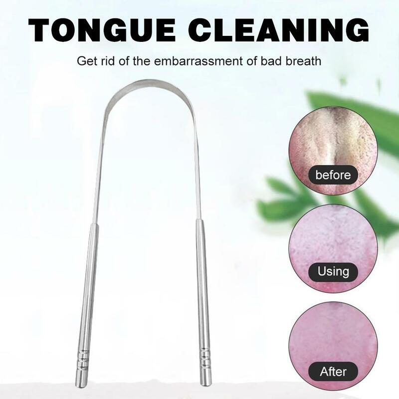 Grattoir à langue en acier inoxydable, 1 pièce, nettoyeur de langue, élimination de la mauvaise haleine, outils de soins buccaux