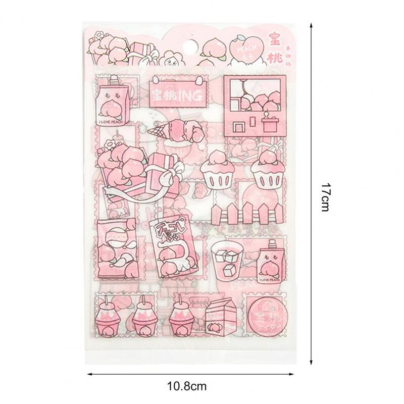 4 Sheets Anime Stickers Self-adhesive Waterproof PET Scrapbooking Stationery Cartoon Decals for Home