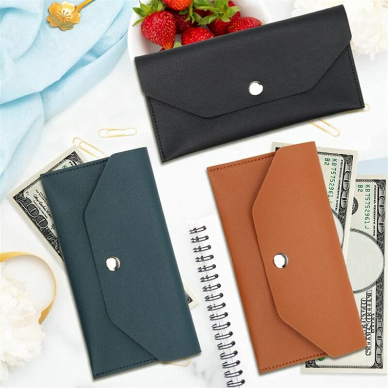 Korean Style Envelope Wallets Multifunctional PU Leather Women Long Clutch Bag Coin Purse Portable Change Bag Female