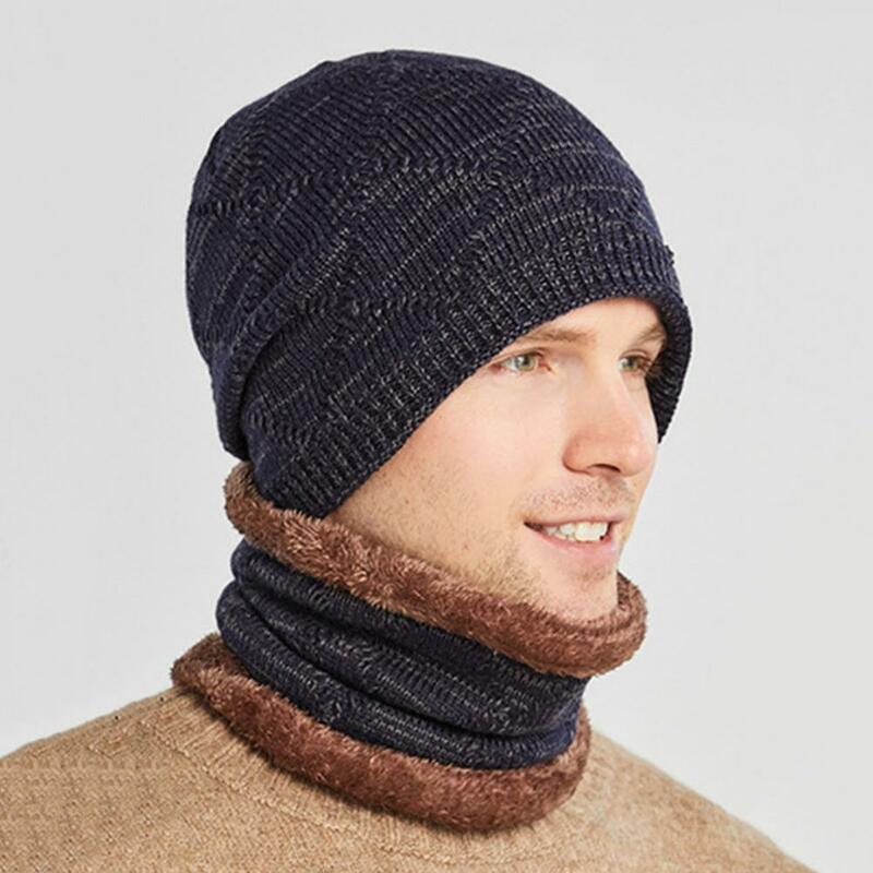 柔らかいニットのスカーフと帽子のセット,滑り止め,厚くて伸縮性のある,サイクリングビーニー,アウトドア,快適,冬