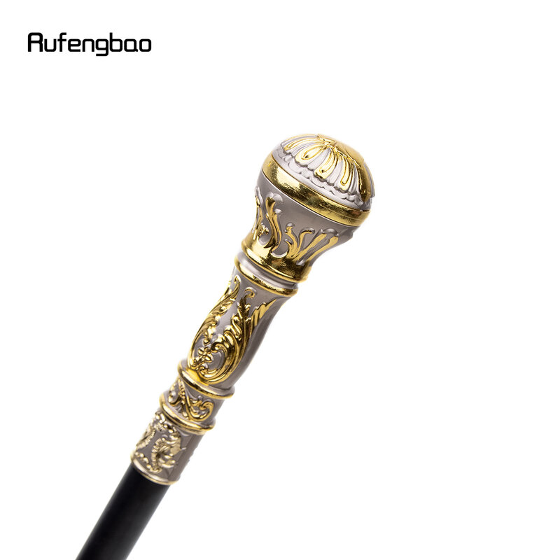 金色の灰色の丸いハンドルが付いたファッショナブルな杖,装飾的なパーティー杖,エレガントな杖,かぎ針編みのノブ,93cm
