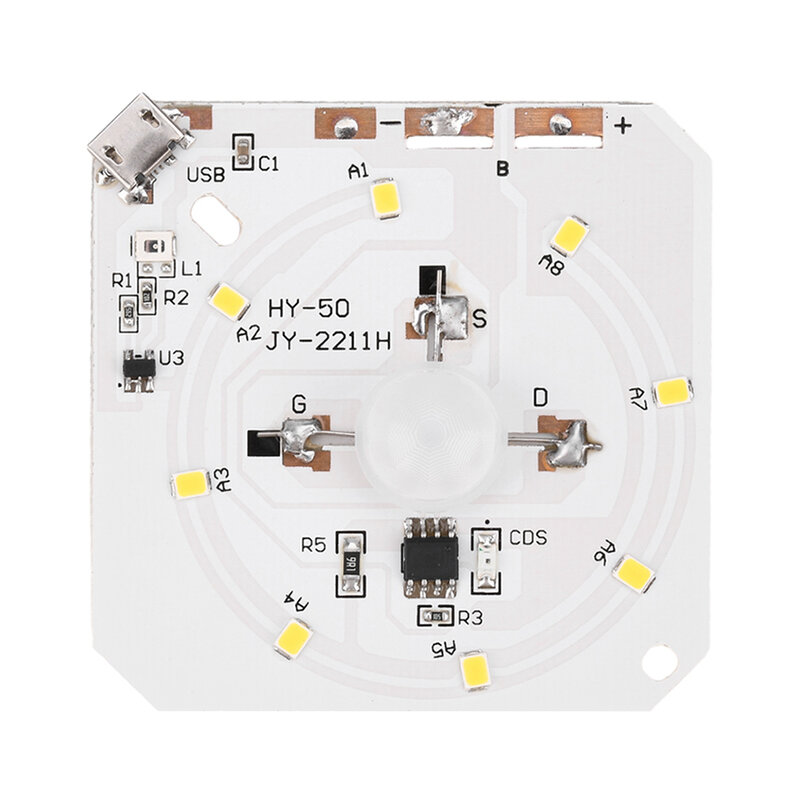 Infrared Human Body Sensor Module LED Night Light Circuit Board USB Charging With Light Sensing White/warm Light