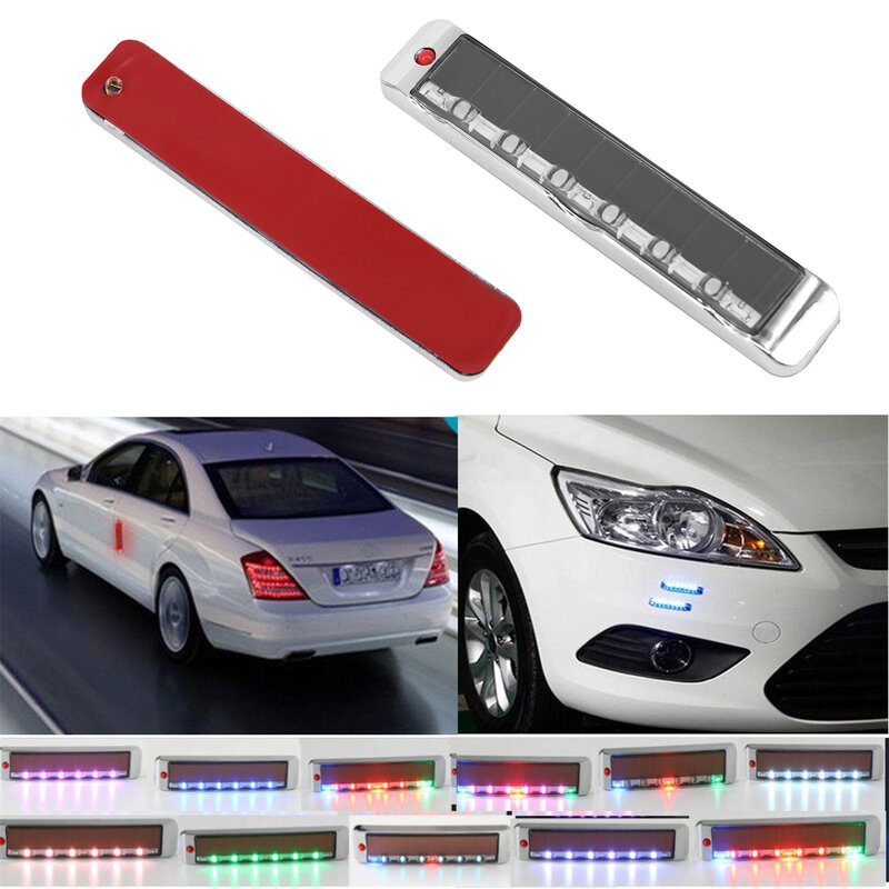 Parti LED Strobe Blinker accessori utili durevole 100*18*7.8mm 7 colori Power Side Signal Solar Turn Auto Colorful