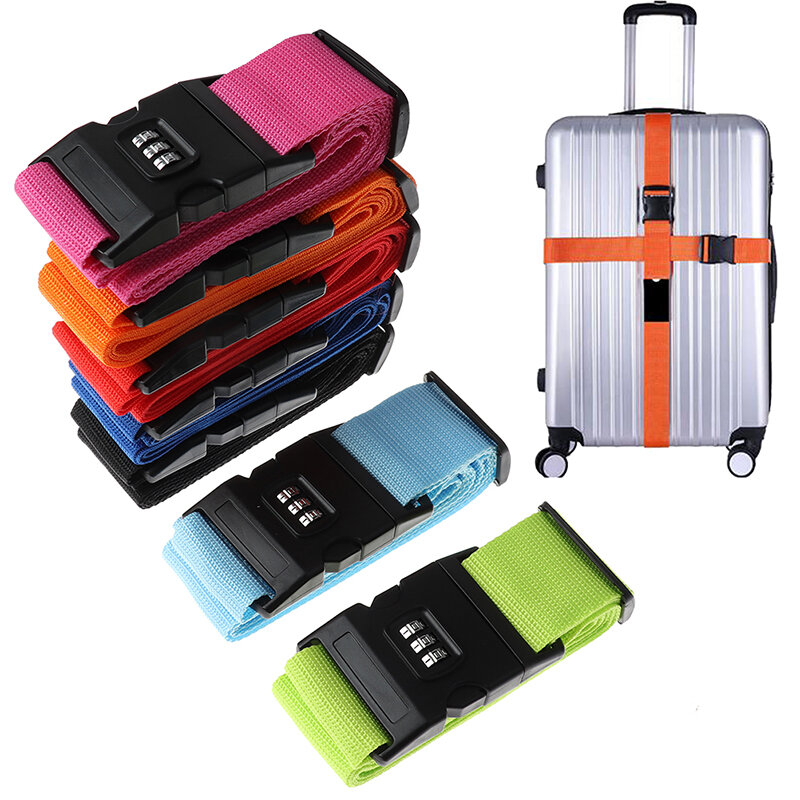 Arco-íris senha Lock para embalagem bagagem saco, fivela, cintos de bagagem, 3 dígitos, 2m