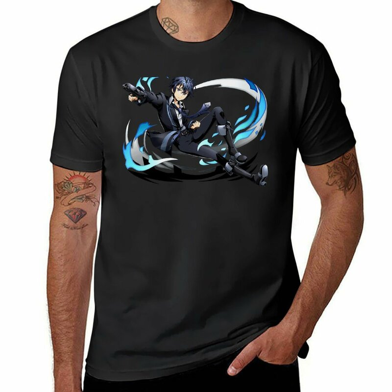 Футболка в стиле аниме-Burakku, эстетическая одежда, одежда в стиле хиппи, винтажная Мужская футболка, черная цилиндрическая