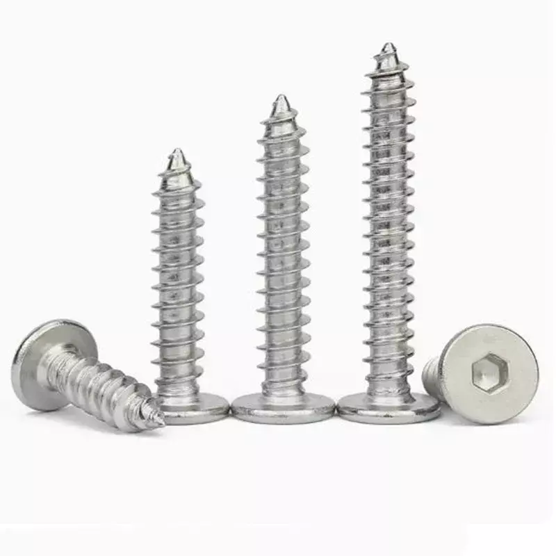10/100pc M2 M2.3 M2.6 M3 M4 M5 M6 CM 304 Stainless Steel Ultrathin Hex Ultra Thin Low Flat Wafer Head Self Tapping Wood Screw
