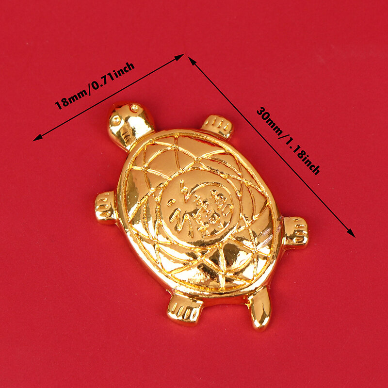 Feng Shui goldene Schildkröte Geld Glück Glück Reichtum chinesische goldene Frosch Münze für Wohnkultur Tischplatte Ornament Glücks geschenk mit Tasche