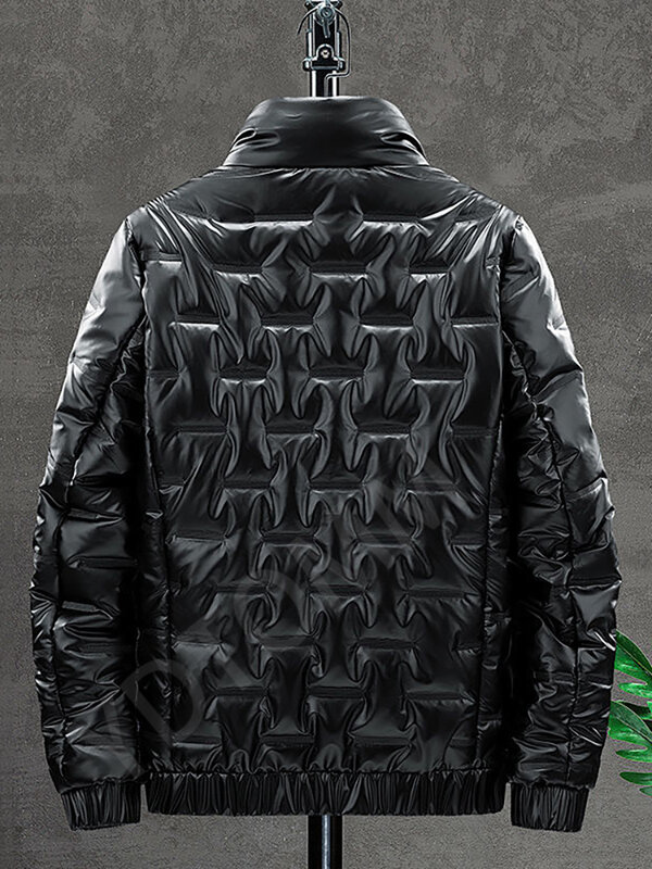 2022 New Mens Winter Coats Parka  Oversize Winter Jacket Windbreaker 7XL 8XL  Black Gray Shiny loose all-match Zip Up Plus Size