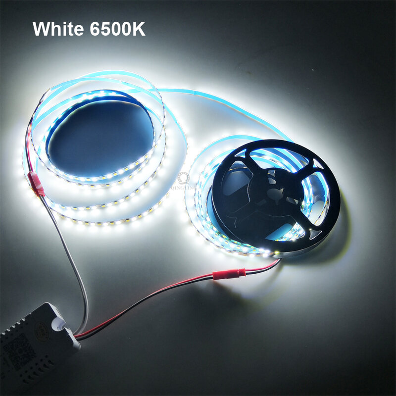 Двухцветная светодиодная лента 3 метра 2835 3000 светодиодов/м 2 контакта 3 контакта гибкая лента постоянного тока 6500K (51-60 Вт) x 2 цвета для люстры