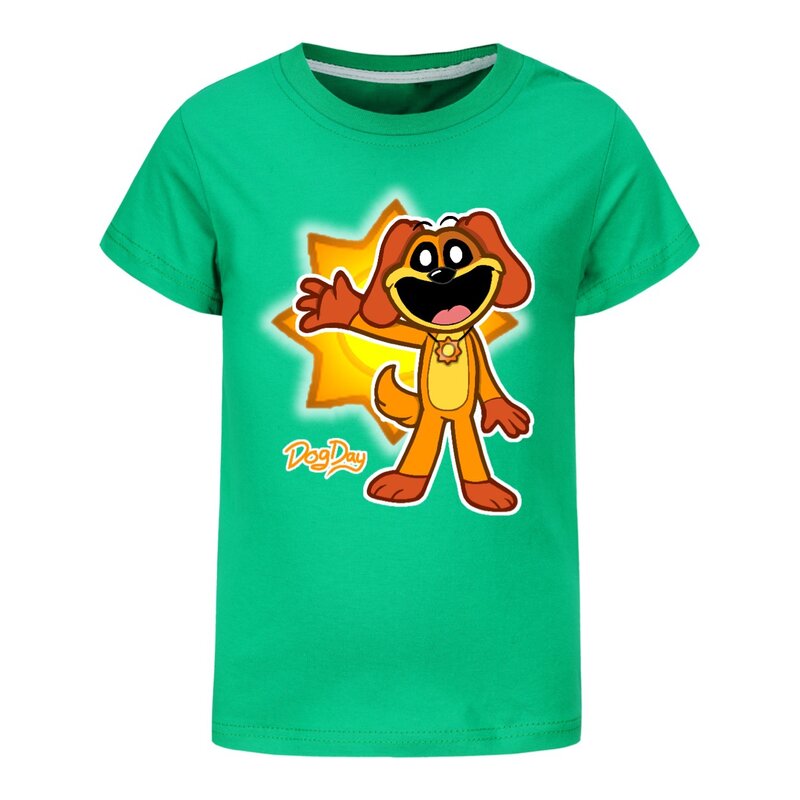 Spiel lächelnde Tiere T-Shirt Kinder Pullover Kleidung Kinder Kleidung Jungen reine Baumwolle T-Shirts Mädchen Kurzarm Casual Tops