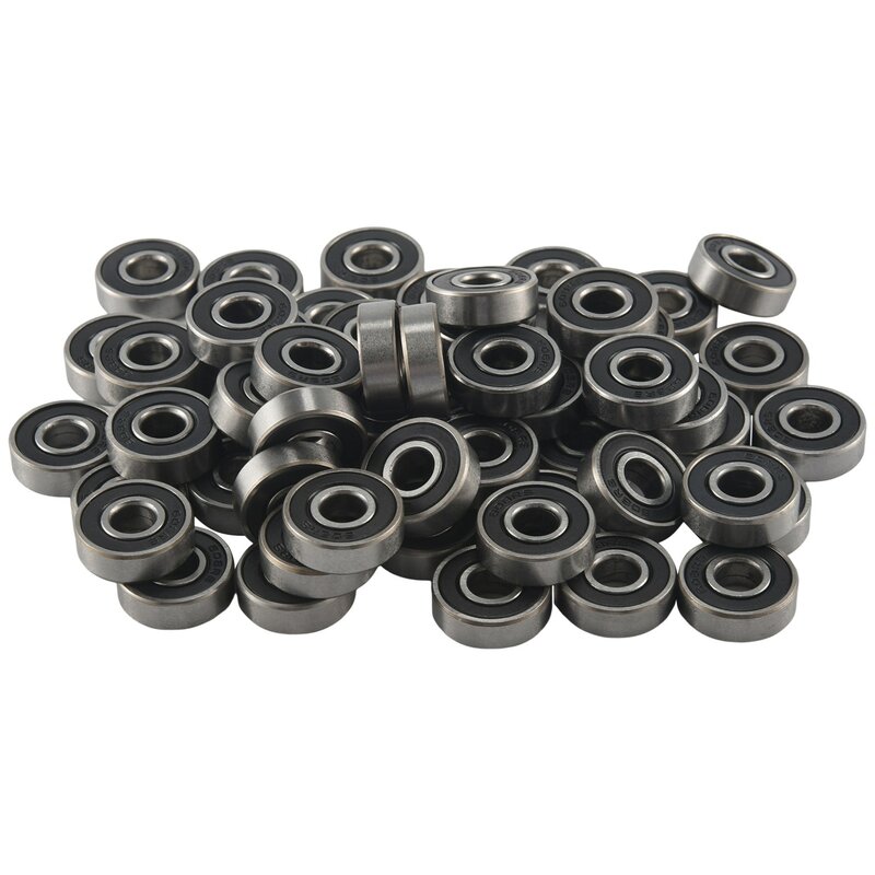Rodamientos de bolas sellados de acero al carbono, ABEC-5 de rodamiento de bolas, ranura profunda, 8x22x7mm, 608 2RS, 60 unids/set